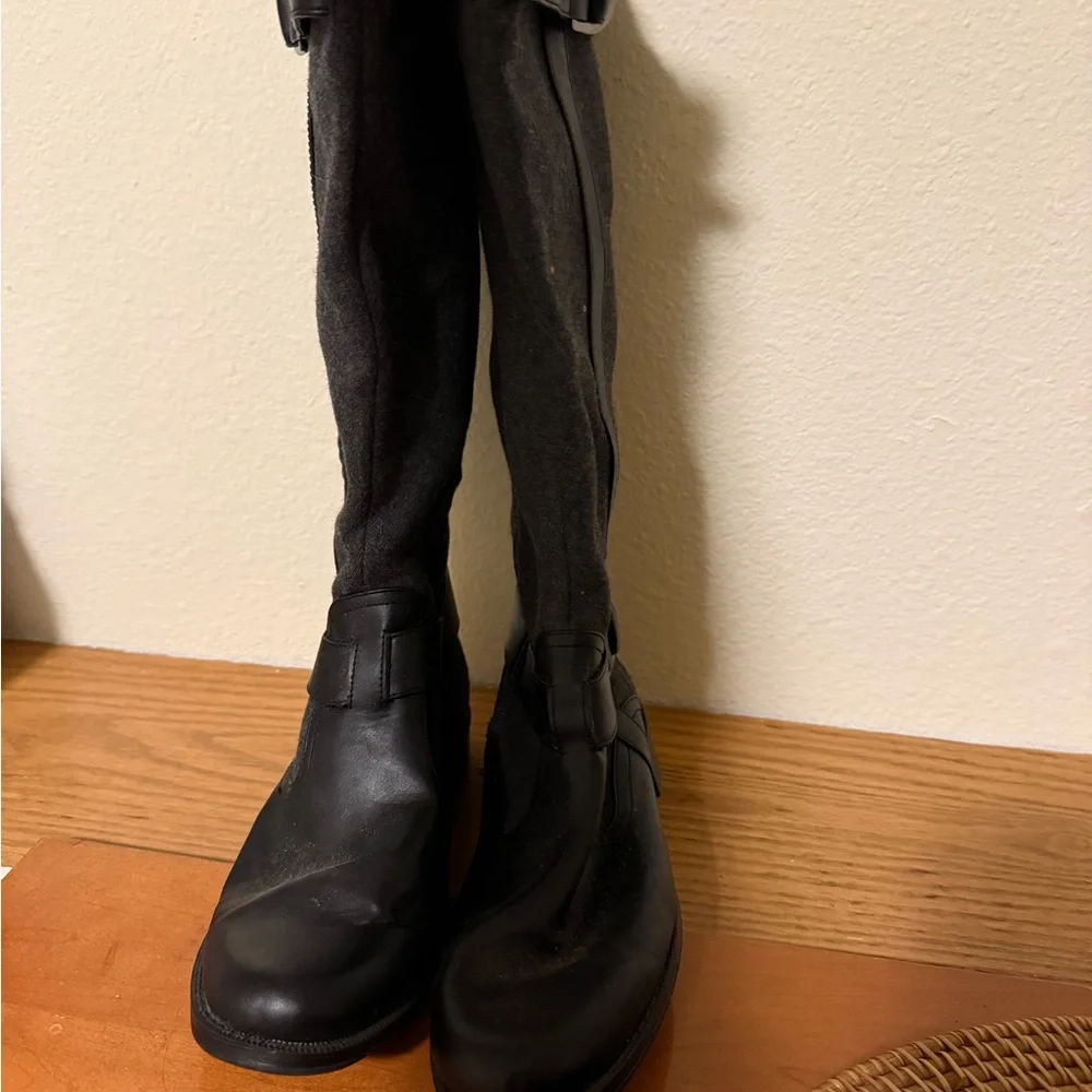 AEROSOLES Black and‎ Gray Over-the-Knee Boots